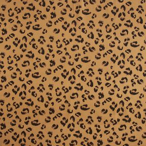 Dekorační látka Polopanama Leopardí vzor – mocca/černá, 