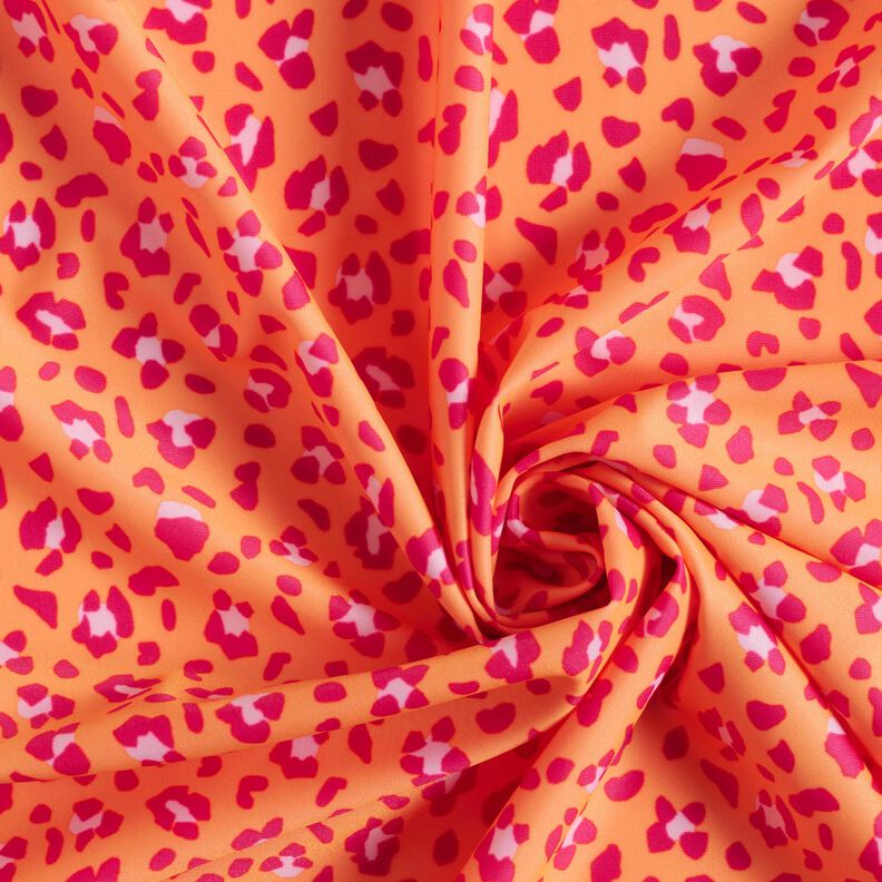 Látka na plavky s leopardím vzorem – broskvově oranžová/výrazná jasně růžová,  image number 3
