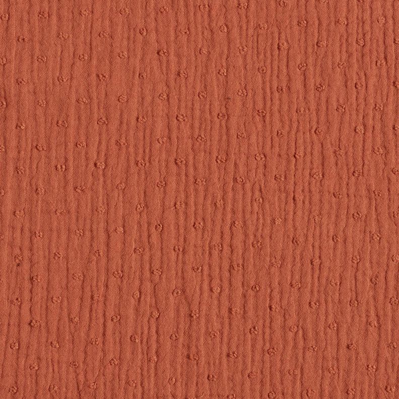 Mušelín / dvojitá mačkaná tkanina dobby – terracotta,  image number 1