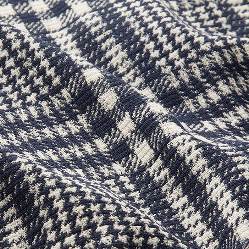 Látka na kabáty s oboustrannými čtverci – namornicka modr/bílá,  image number 2