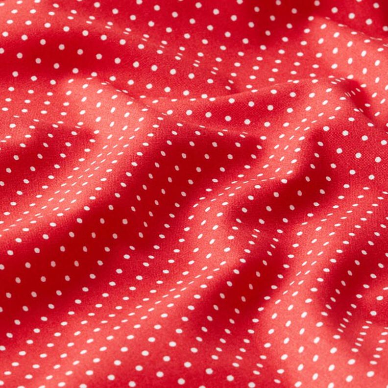 Bavlněný popelín Malé puntíky – červená/bílá,  image number 2