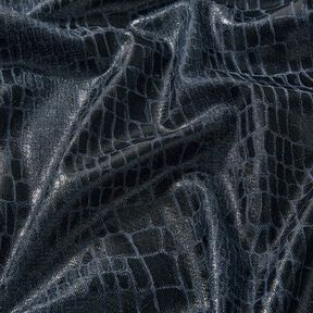 Viskózový denim s hadím vzorem – černomodrá, 