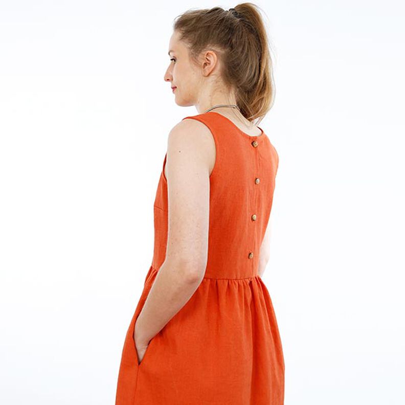 FRAU ADELE – šaty na ramínka s knoflíkovou lištou vzadu, Studio Schnittreif | XXS - XXL,  image number 3