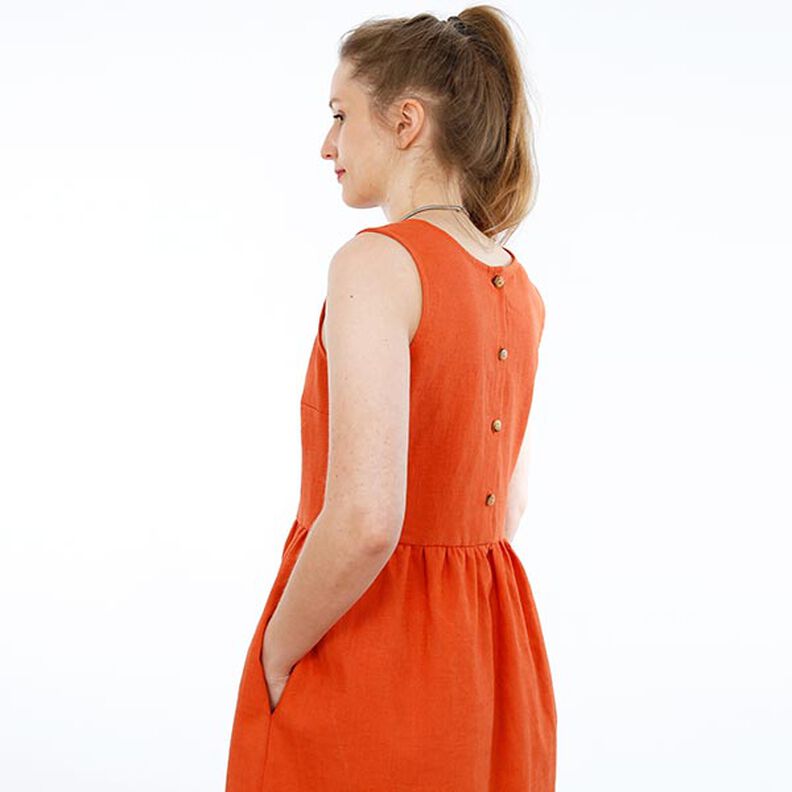 FRAU ADELE – šaty na ramínka s knoflíkovou lištou vzadu, Studio Schnittreif  | XXS -  XXL,  image number 3