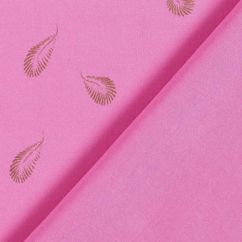 Viskózová tkanina potisk peří – pink,  image number 4