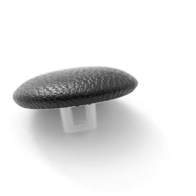 Knoflík s očkem z imitace kůže – černá,  image number 2