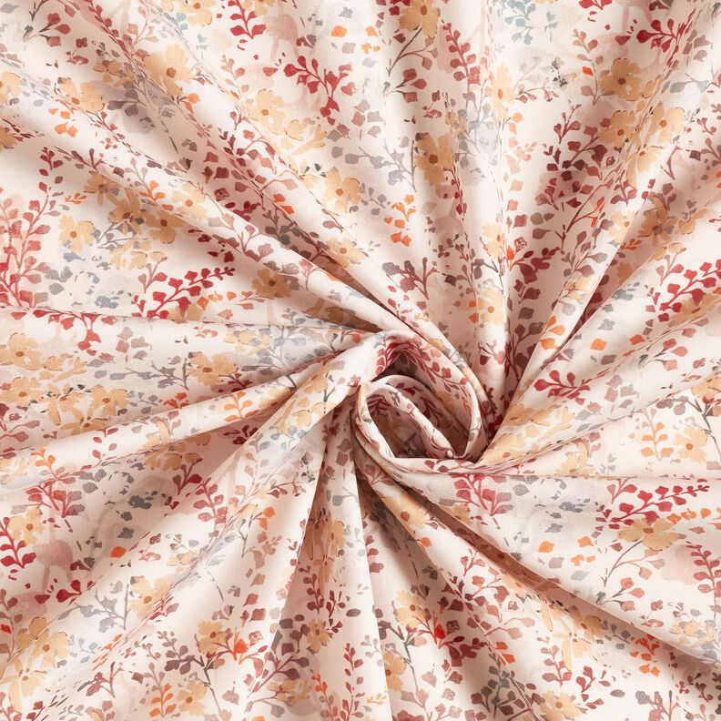 Bavlněný popelín Jemné podzimní větve | Katia Fabrics – přírodni/karmínově červená, image number 3