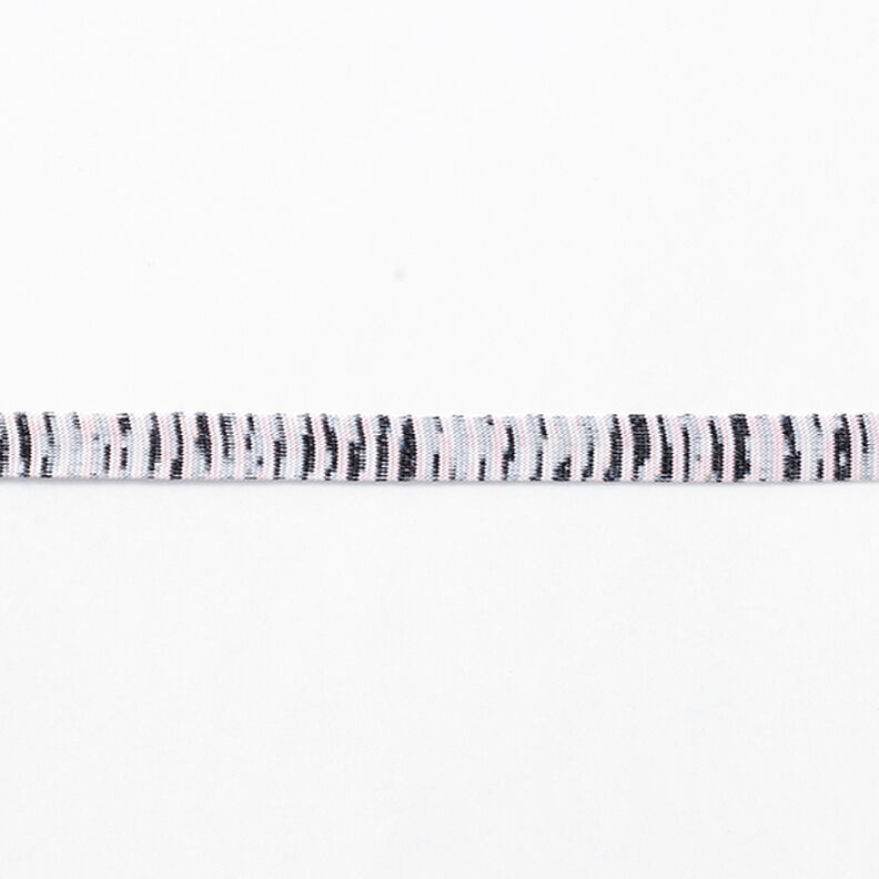 Pletená stuha  Melírované pruhy [13 mm] – černá/růžová,  image number 2