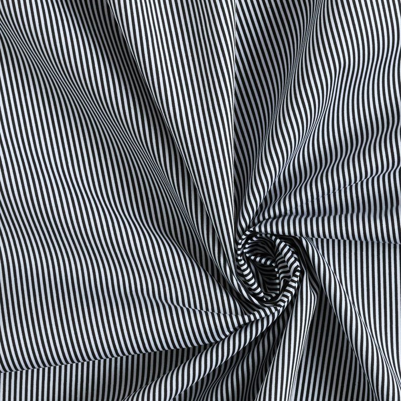 Bavlněný popelín Mini pruhy – černá/bílá,  image number 3
