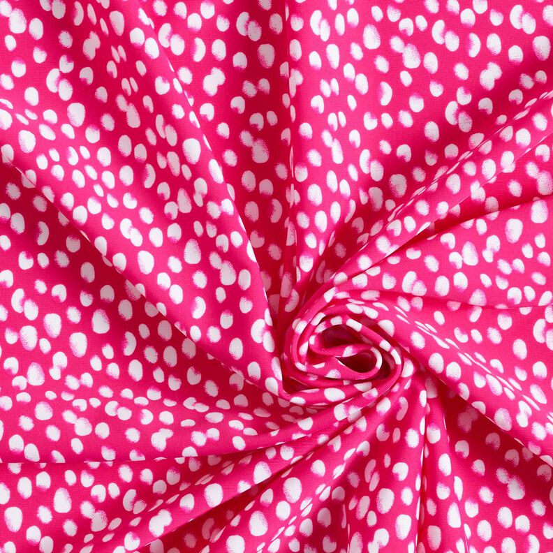Látka na plavky mini puntíky – výrazná jasně růžová/bílá,  image number 3
