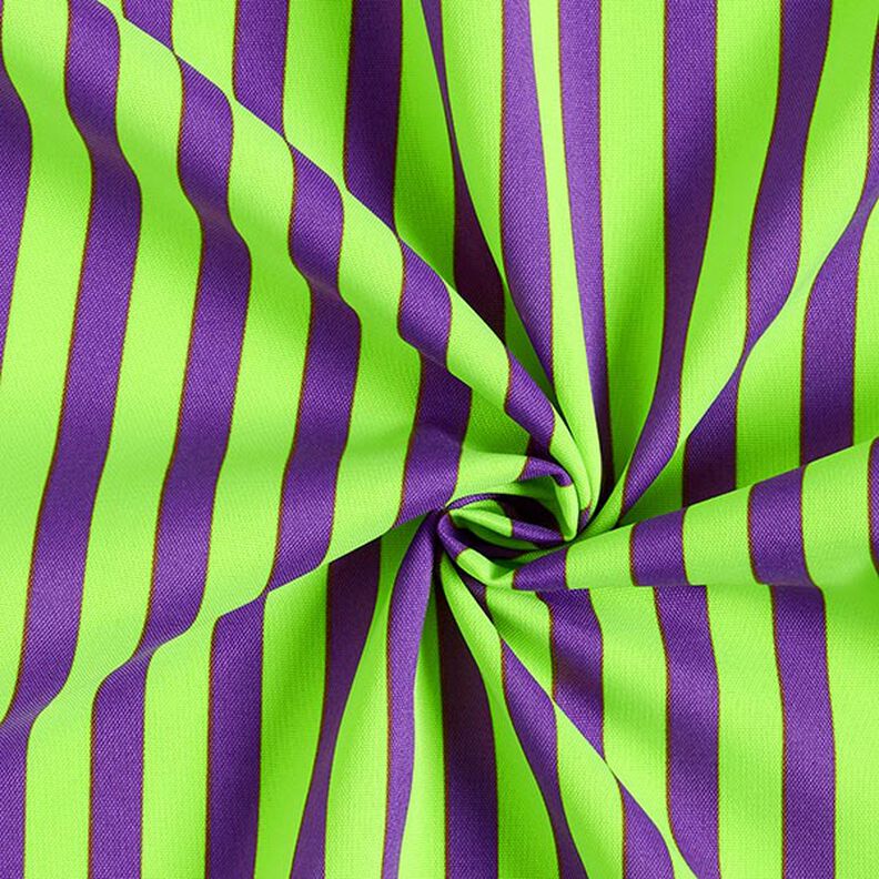 Karnevalová tkanina se svislými pruhy – žlutá neonová/světle fialova,  image number 3
