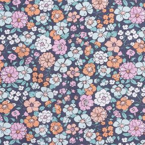 GOTS Bavlněný popelín Květinová louka | Poppy Fabrics – břidlicově šedá, 