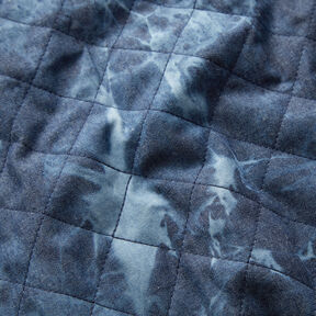 Prošívaná látka chambray batikovaná – džínově modrá, 