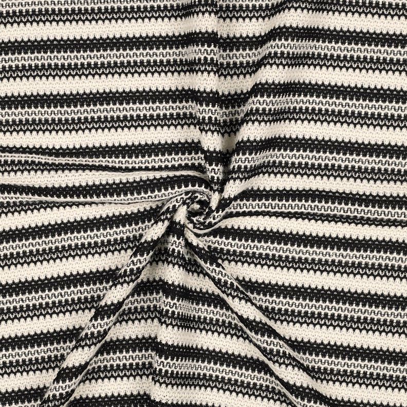 Pletenina Pruhy | Poppy Fabrics – černá/vlněná bílá,  image number 3