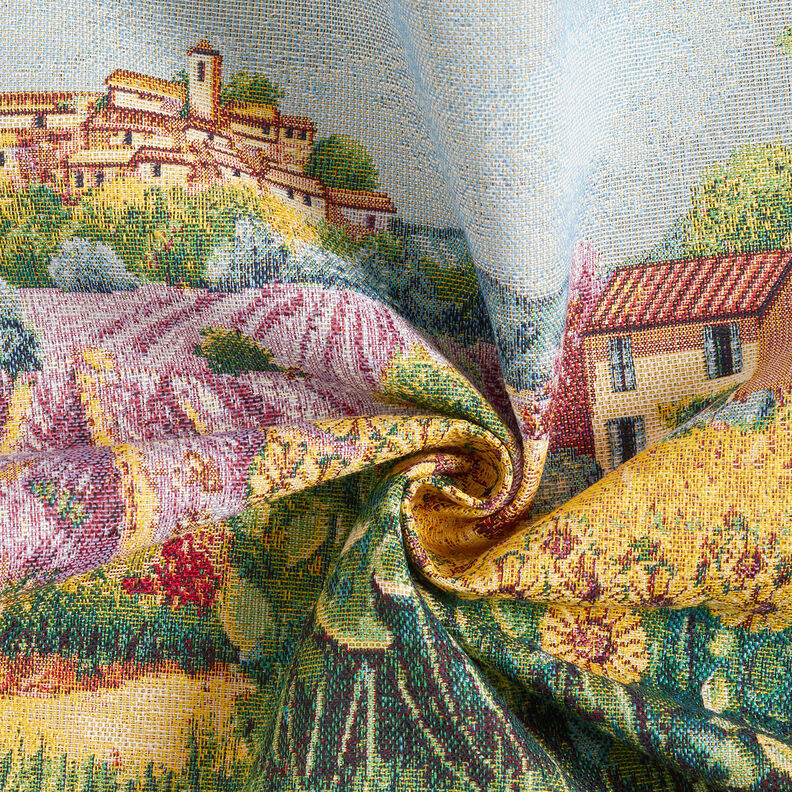 Dekorační panel Gobelín Rozkvetlá krajina – karmínově červená/světle béžová,  image number 3