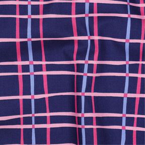 Bavlněný popelín Zvlněná kostka | Poppy Fabrics – indigová/růžová, 