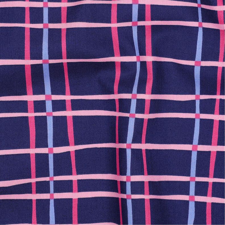 Bavlněný popelín Zvlněná kostka | Poppy Fabrics – indigová/růžová,  image number 2