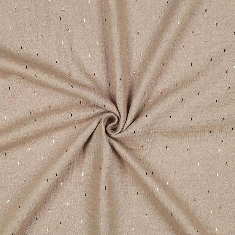 Mušelín / dvojitá mačkaná tkanina Pravoúhelník Fóliový potisk | Poppy Fabrics – sasanková/zlatá,  image number 3
