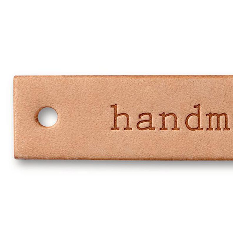Přívěsek s nápisem „handmade“ [ 6 x 1,3 cm ] | Prym – přírodni,  image number 1