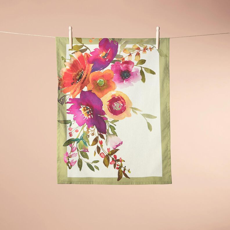 Dekorační panel Trio Akvarelové květiny – slonová kost/lesní plody,  image number 7