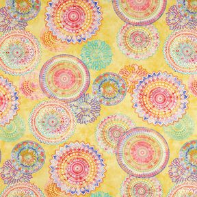 Látka pro venkovní použití Plátno Mandala – světle žlutá, 