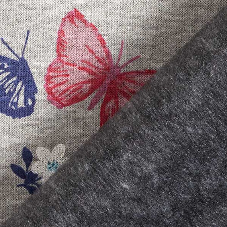 Alpenfleece Motýli a květiny Melír – stříbrně šedá,  image number 4
