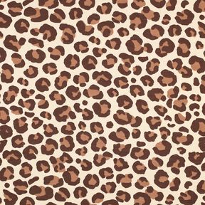 Teplákovina počesaná Leopard | Poppy Fabrics – kremová/tmavě hnědá, 