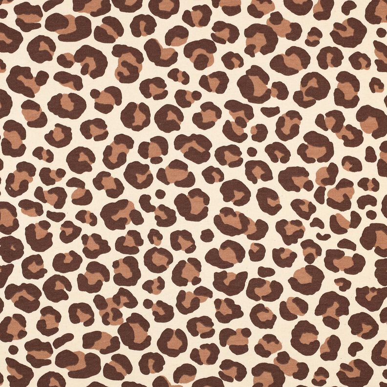 Teplákovina počesaná Leopard | Poppy Fabrics – kremová/tmavě hnědá, image number 1