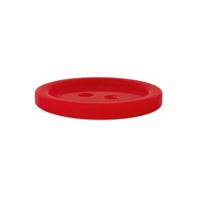 Plastový dvoudírkový knoflík Basic - červená, 