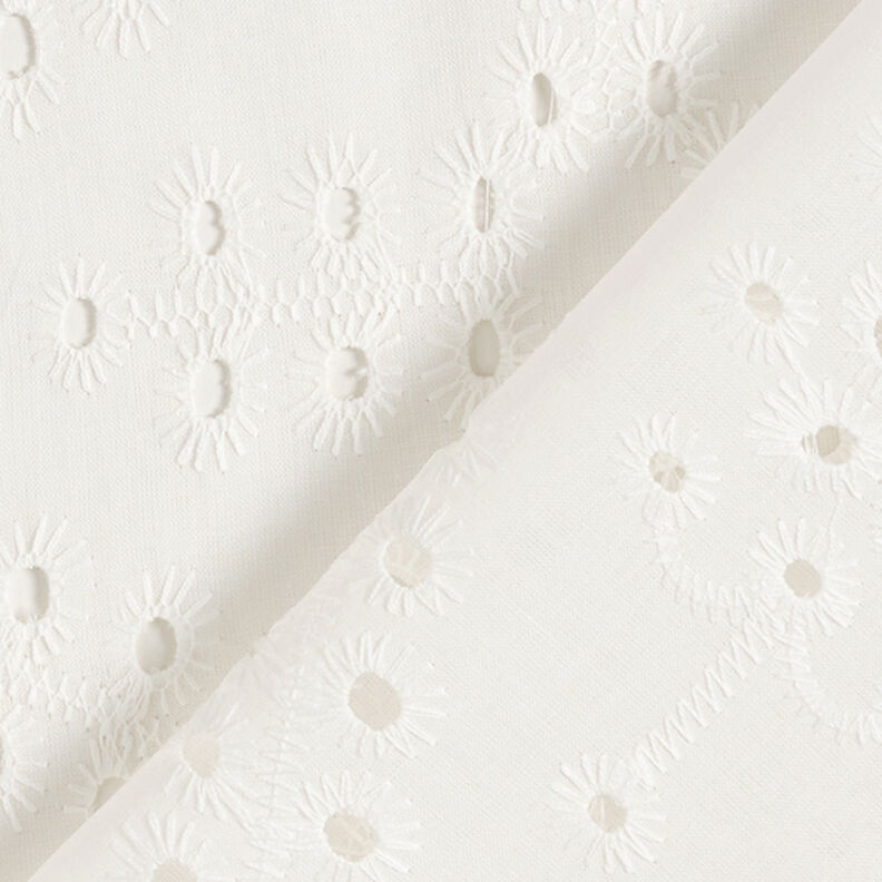 Bavlněná tkanina s vyšitými úponky ve tvaru kapky – bílá,  image number 4