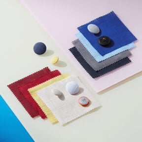 Potažený knoflík, Len Medium – královská modr, 