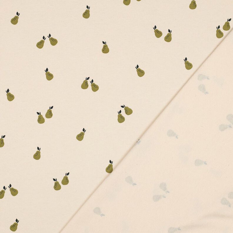 GOTS Bavlněný žerzej Hrušky | Poppy Fabrics – světle béžová/světle olivová,  image number 4