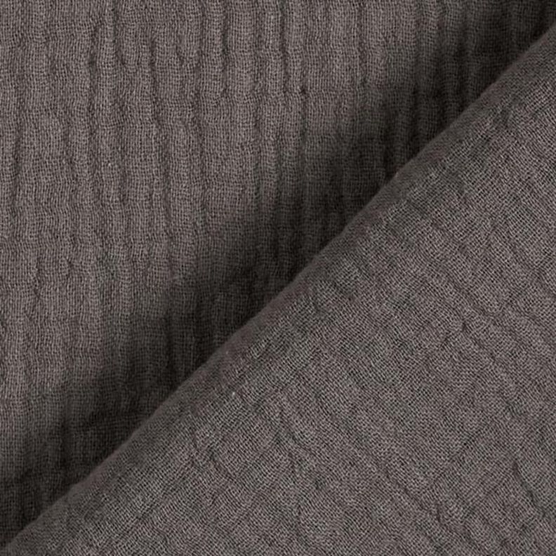 GOTS Mušelín / dvojitá mačkaná tkanina | Tula – tmavě šedá,  image number 4