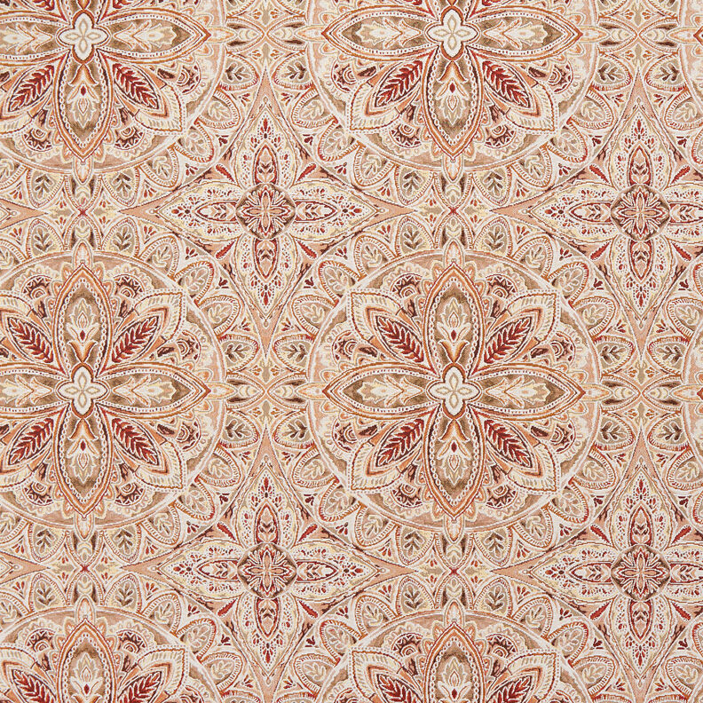 Dekorační látka Gobelín Jemná mandala – vlněná bílá/bronzová,  image number 1