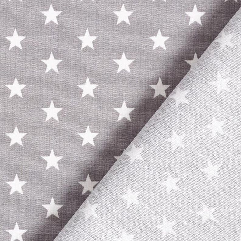 Bavlněný popelín Středně velké hvězdičky – šedá/bílá,  image number 6