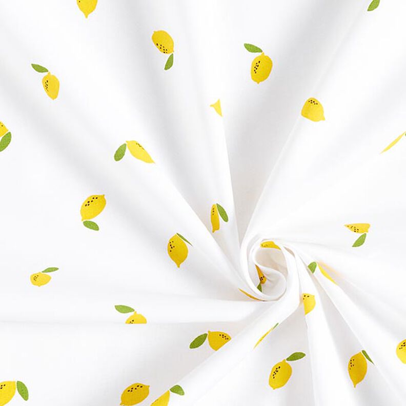 Bavlněný popelín citróny – bílá,  image number 3