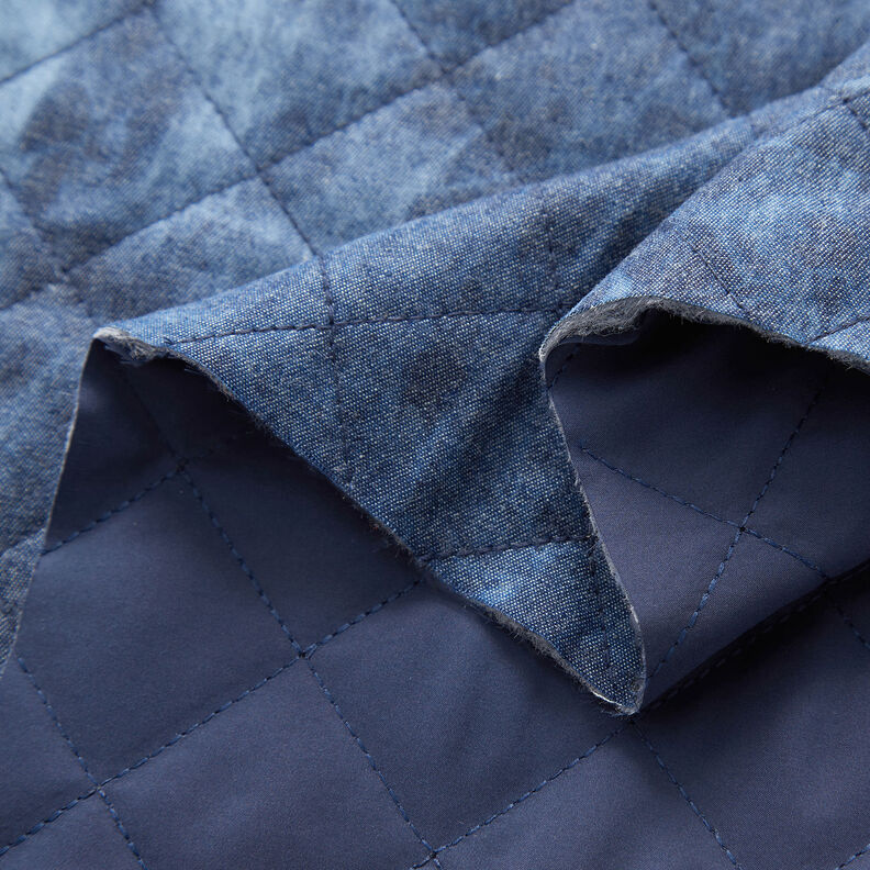 Prošívaná látka chambray batikovaná – džínově modrá,  image number 3