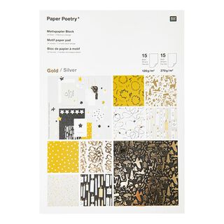 Papír s motivy, blok Nostalgic Christmas | Rico Design – černá, 