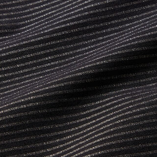 Strečové kalhotovina s vodorovnými pruhy – černá/starostříbrná, 