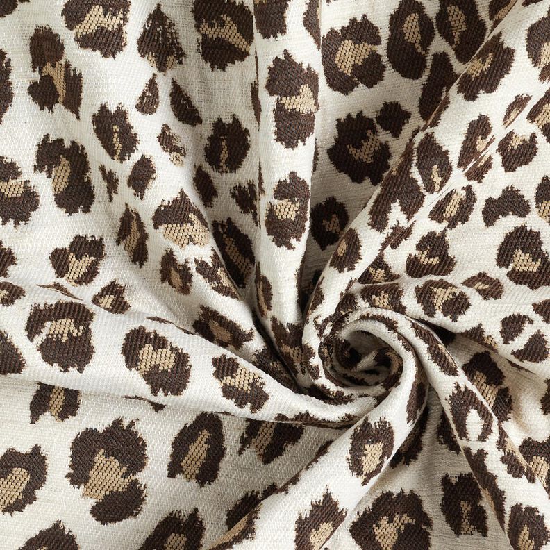 Čalounická látka Žakár Leopard – kremová/sasanková,  image number 3