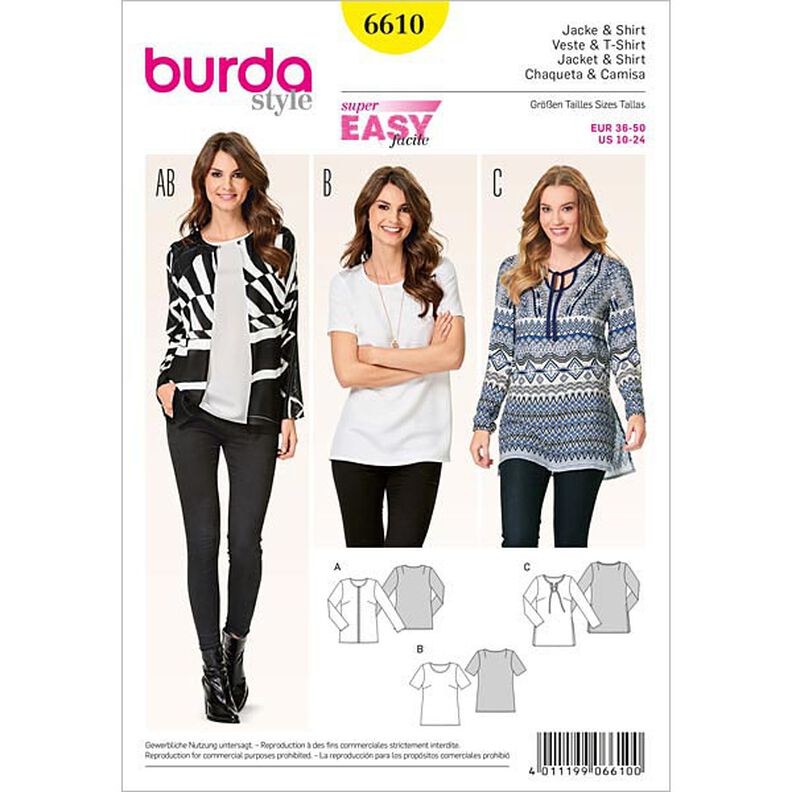 Bunda / tričko, Burda 6610,  image number 1