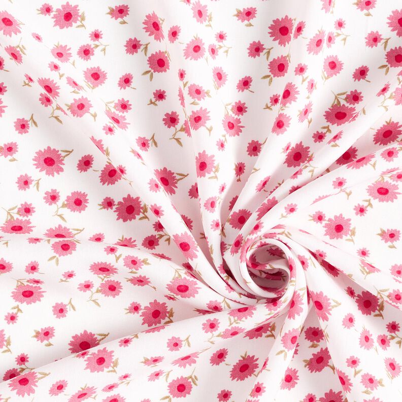 Viskózová tkanina jemné květy – bílá,  image number 3