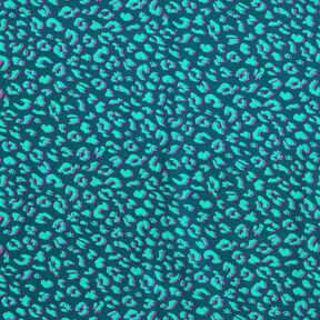 Povrstvená bavlna Abstraktní Leopardí vzor | Poppy Fabrics – petrolejová/světle fialova, 