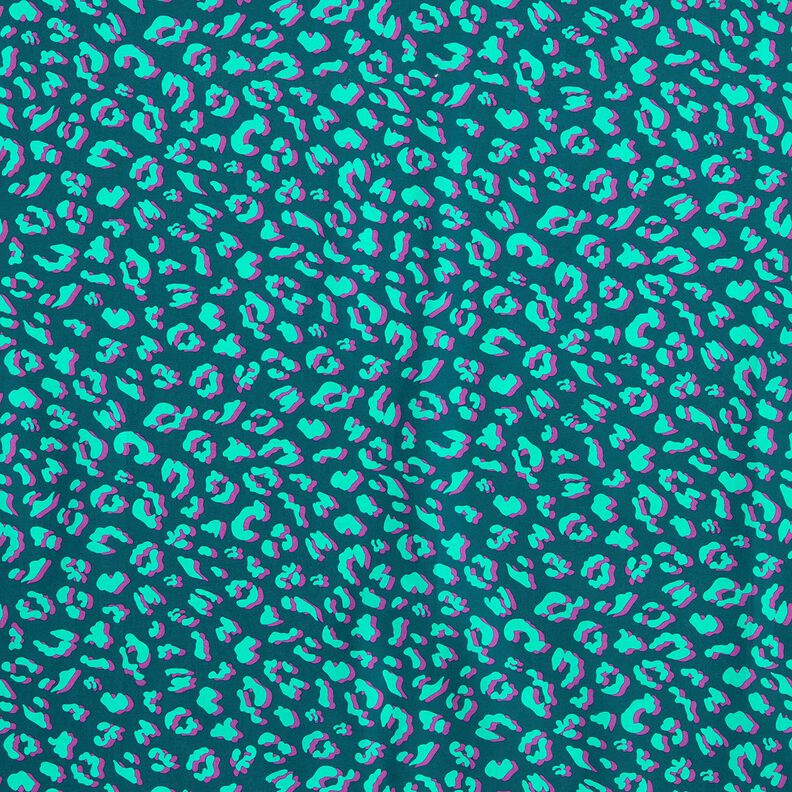 Povrstvená bavlna Abstraktní Leopardí vzor | Poppy Fabrics – petrolejová/světle fialova, image number 1