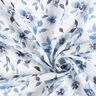 Viskózová látka Dobby digitální tisk akvarelové květiny – slonová kost/světle džínová modrá,  thumbnail number 3