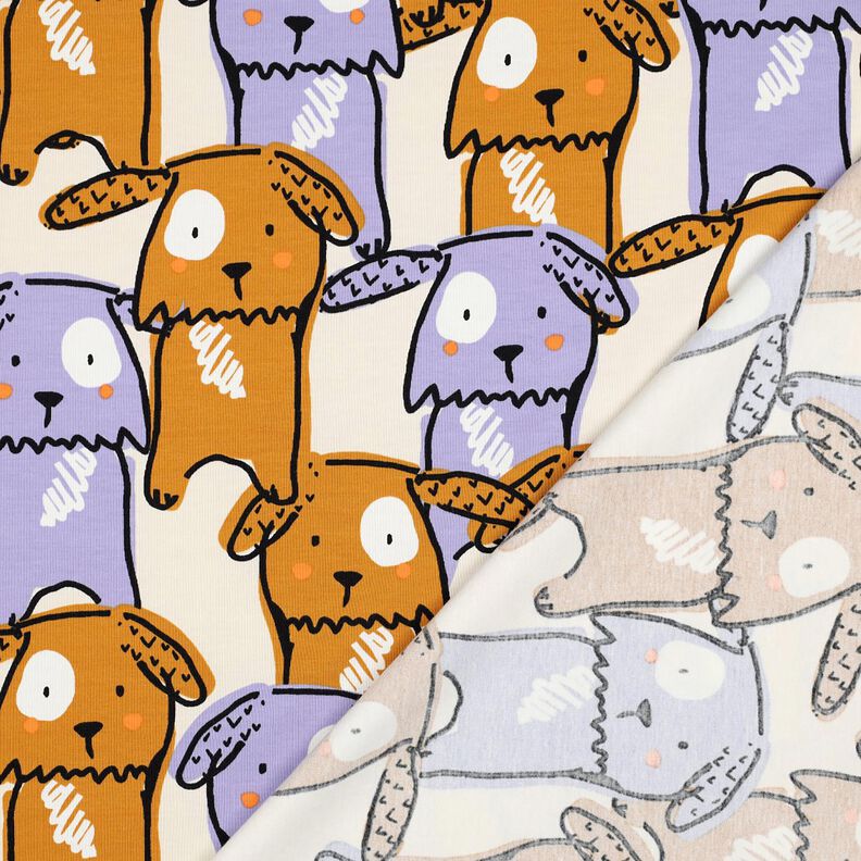 Bavlněný žerzej Psi s visícími ušima | Poppy Fabrics – vlněná bílá, image number 4