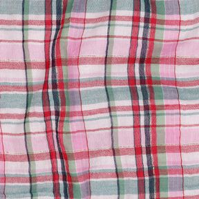Mušelín / dvojitá mačkaná tkanina Lurex Kostka | Poppy Fabrics – rose/zlatá metalická, 