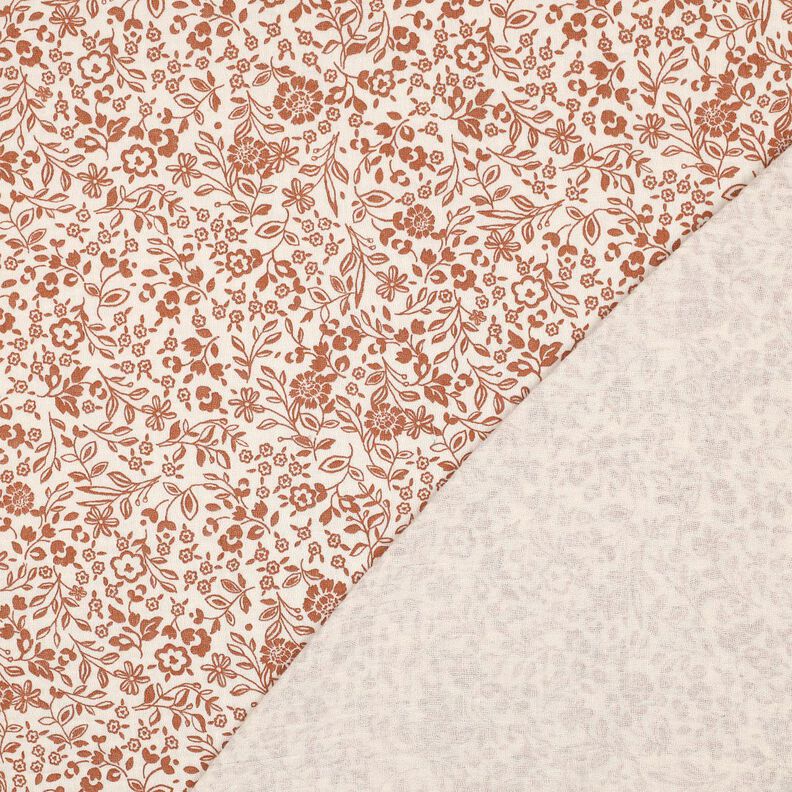 Mušelín / dvojitá mačkaná tkanina Dvoubarevné květy | Poppy Fabrics – světle béžová/karamelová, image number 4
