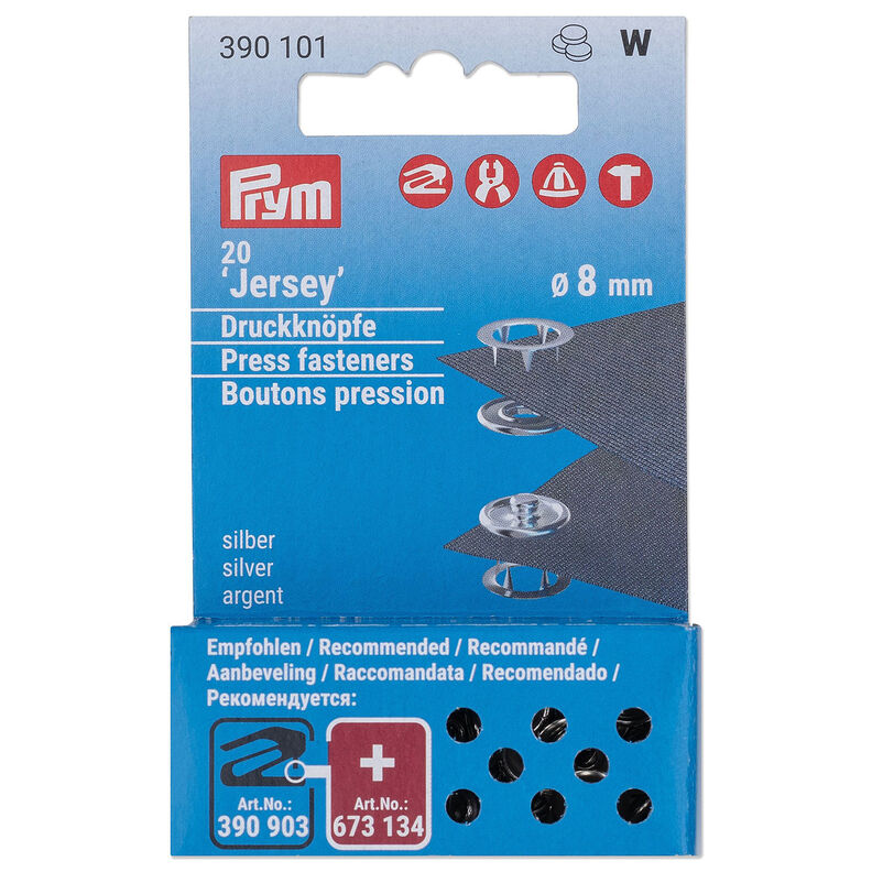 Žerzej patentky doplňovací sada [20 kusů | Ø 8 mm] | Prym – stříbrná metalická,  image number 1