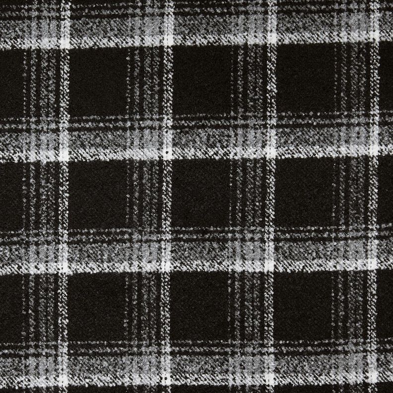 Látka na kabáty Boulcé kostka – černá/bílá,  image number 1